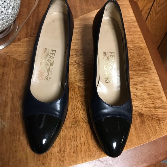 Salvatore Ferragamo Shoes - Salvatore Ferragamo Shoes -Size -7/ AA Colors Navy & Black-Good Condition